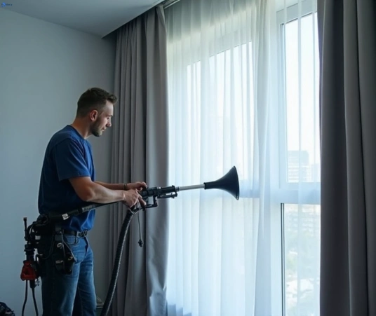 Professional curtain steam cleaning process equipment Matty Curtain Cleaning point-cook-vic